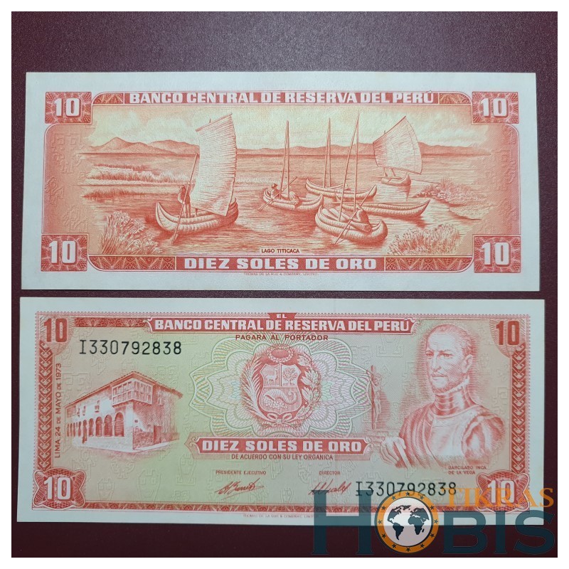 Peru 10 Soles de Oro, 1973 P-100c.2
