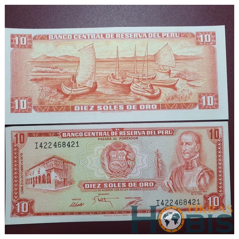 Peru 10 Soles de Oro, 1975 P-106