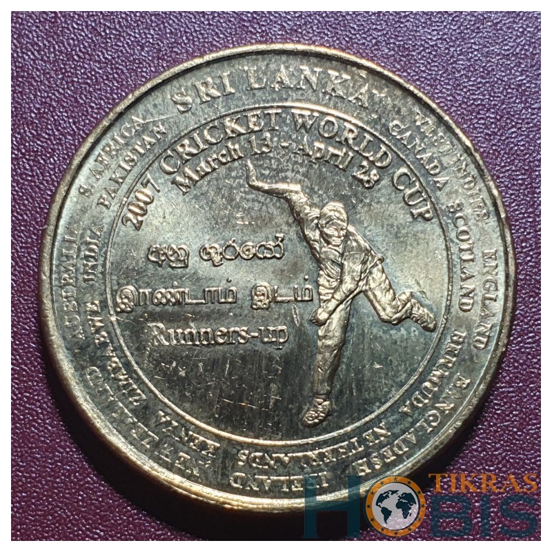 Sri Lanka 5 rupees, 2007 Cricket World Cup KM173