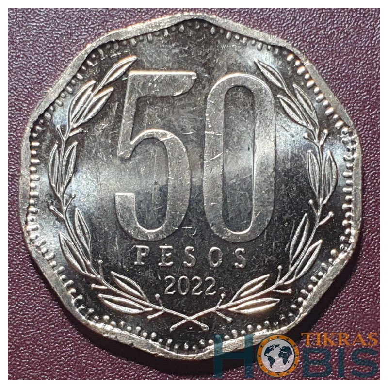 Chile 50 pesos, 2022 KM219