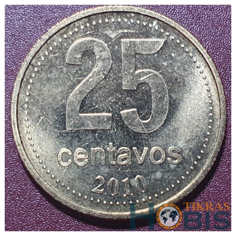 Argentina 25 centavos, 2010 KM110.1