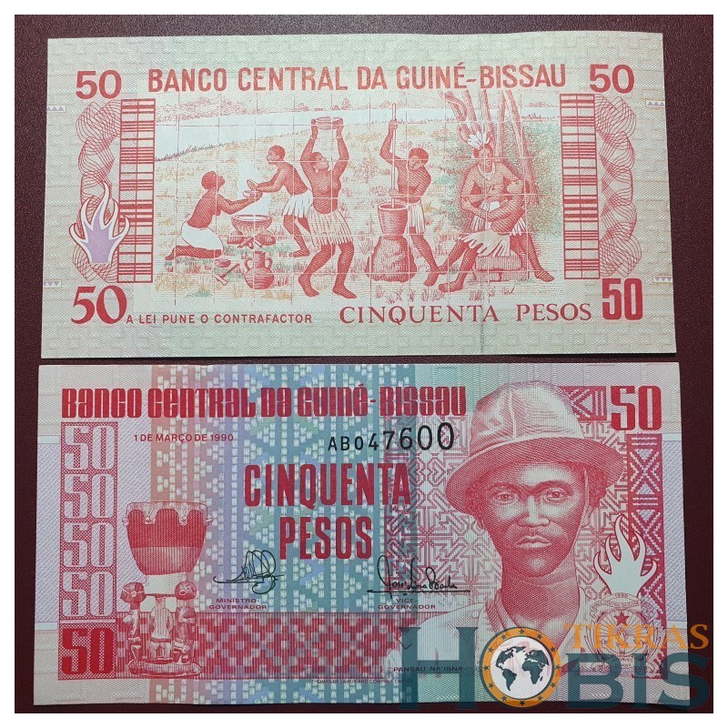 Bisau Gvinėja 50 pesų, 1990 P-10a
