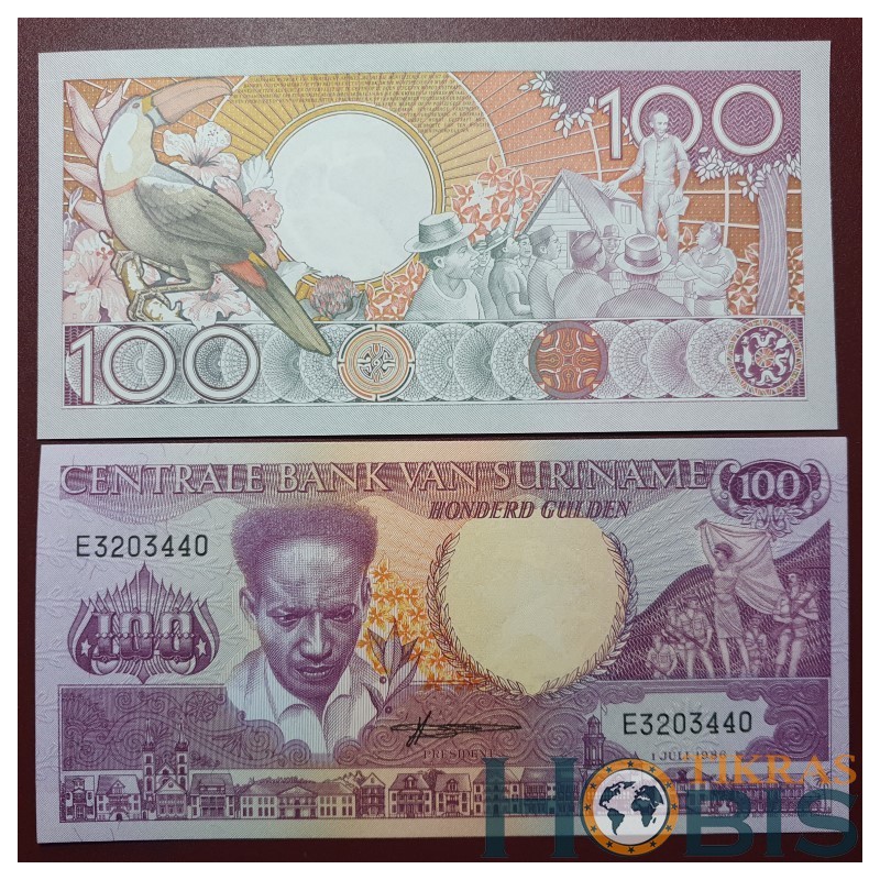 Suriname 100 guilders, 1986 P-133a