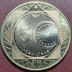 Turkija 5 liros, 2023 Respublikos įkūrimo 100 UC476