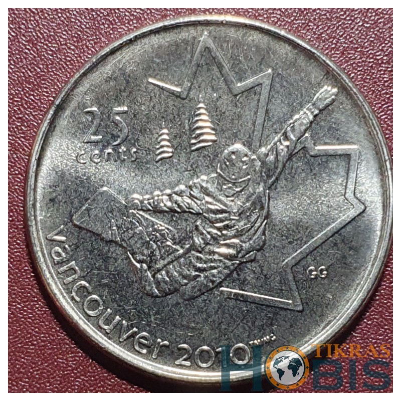 Canada 25 cents, 2008 Snowboarding KM768
