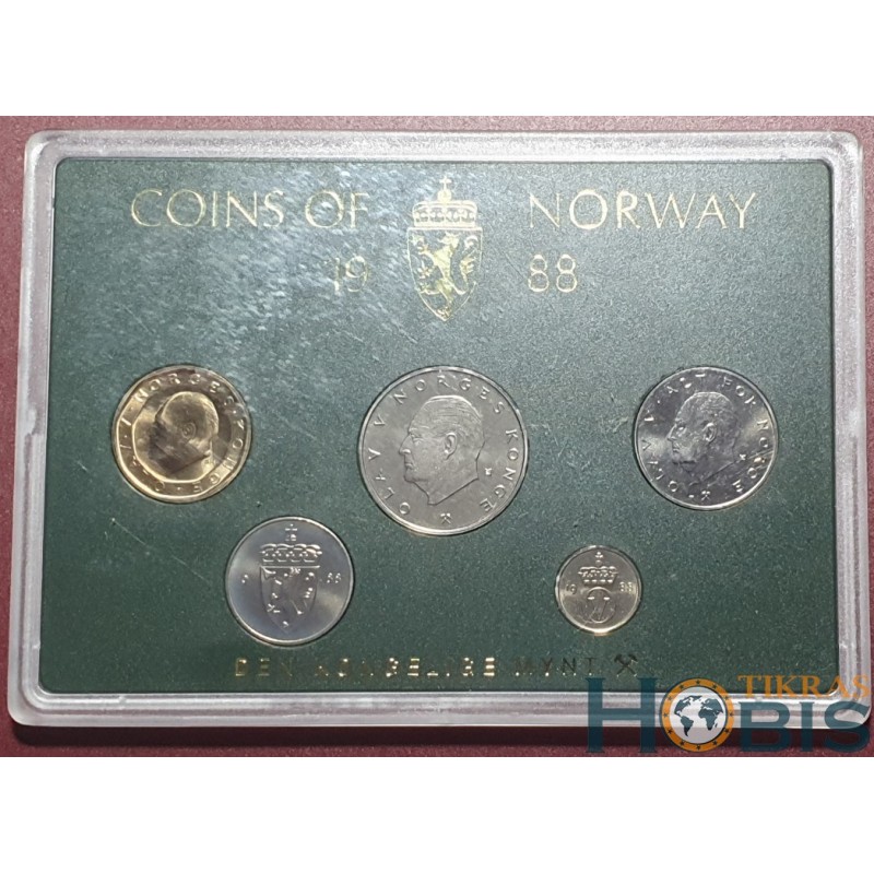 Norvegija 1988 metų, 5 monetų rinkinys
