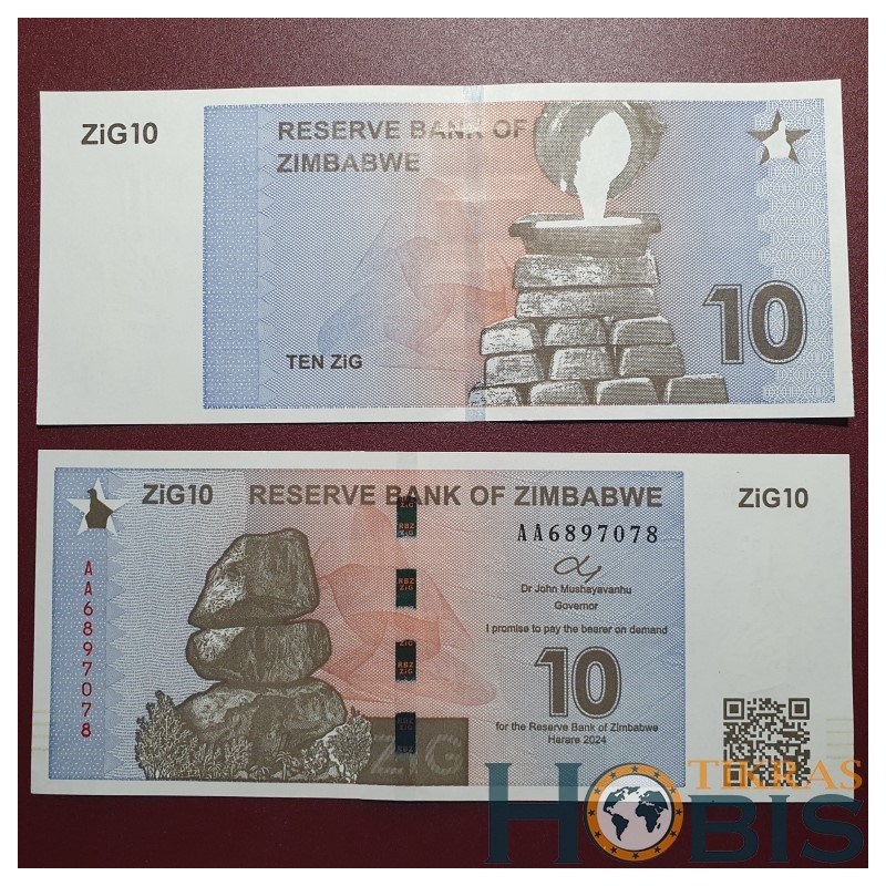 Zimbabvė 10 ZiGs, 2024 P-110a