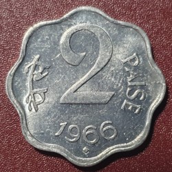 India 2 paise, 1966 KM13.1