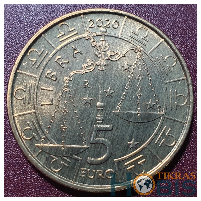 San Marino 5 euro, 2021 Zodiac- Libra UC227