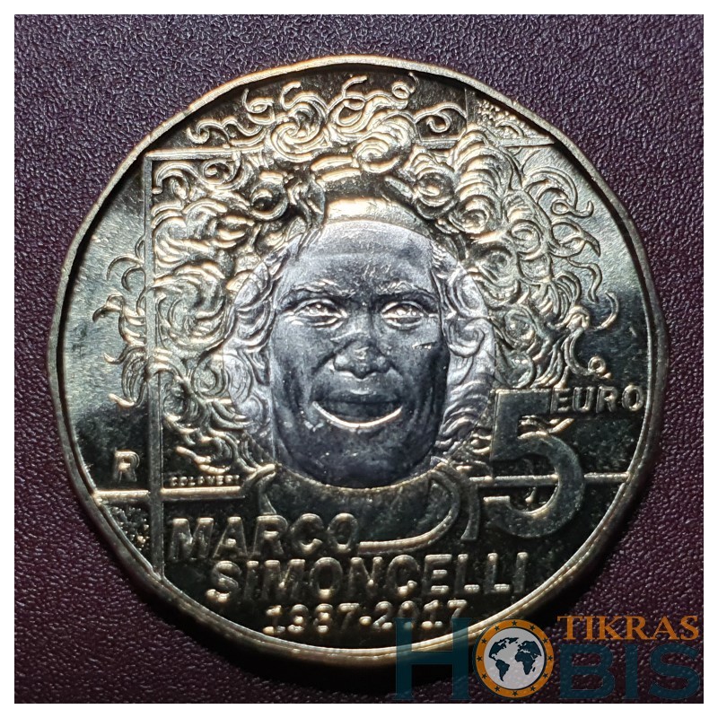 San Marino 5 euro, 2017 30th Marco Simoncelli UC201