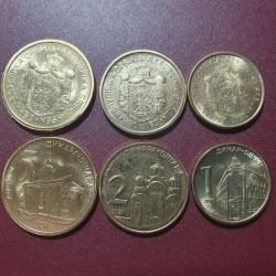 Serbia 1, 2, 5 dinara...