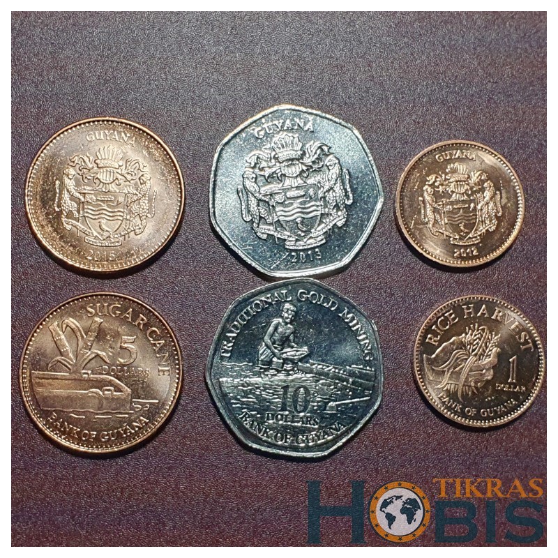 Guyana dollars 3 pcs. set, 2012-2015