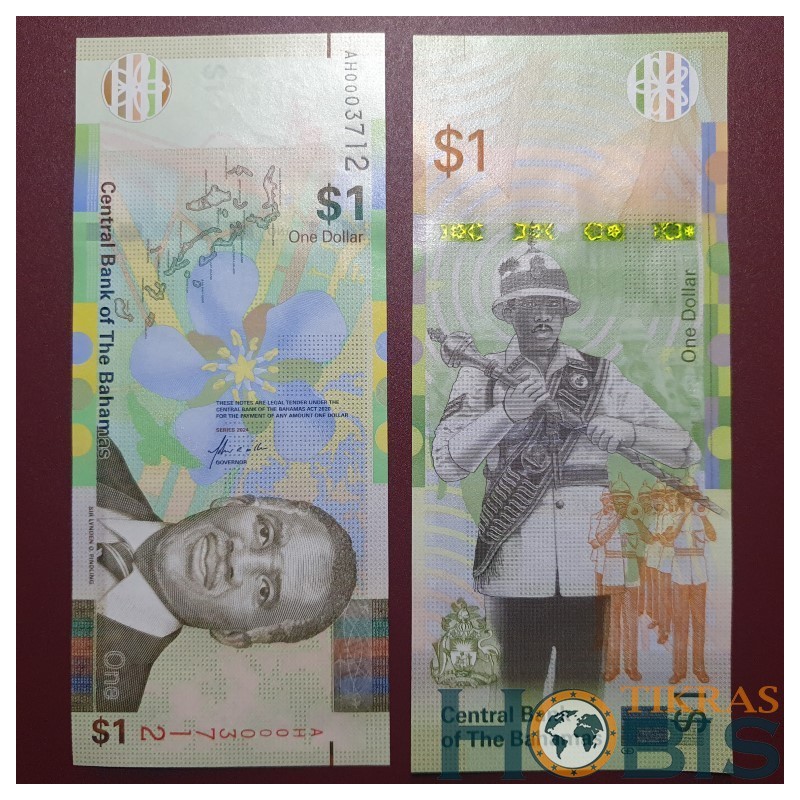 Bahamas 1 Dollar, 2024 P-77b