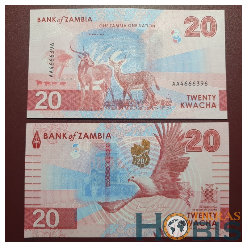 Zambia 20 Kwacha, 2024 P-63a