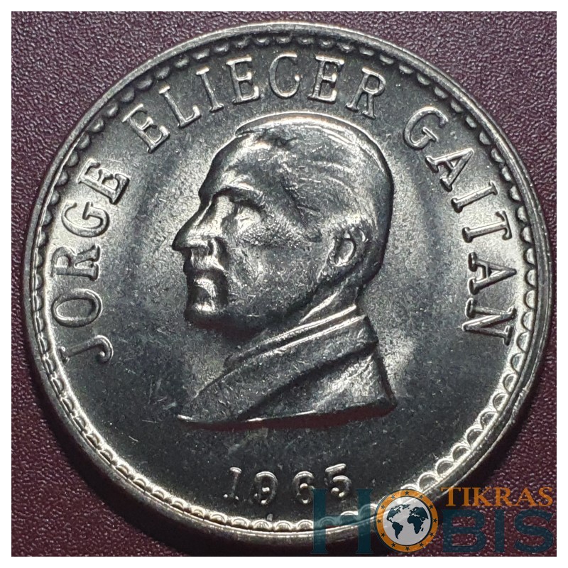 Kolumbija 50 sentavų, 1965 Chorchė Elieseras Gaitanas KM225