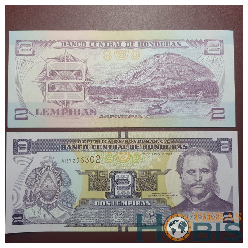 Honduras 2 lempiras, 2019 P-97d