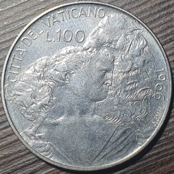 Vatikanas 100 lirų, 1966 KM90
