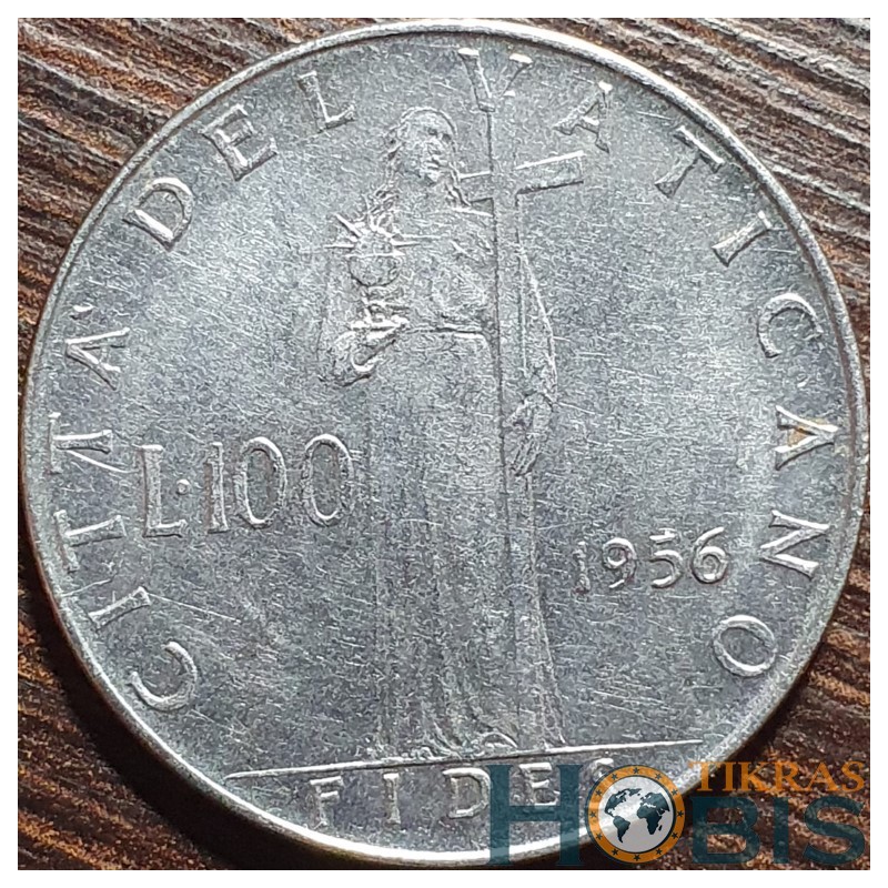 Vatican City 100 lire, 1955-1958 KM55
