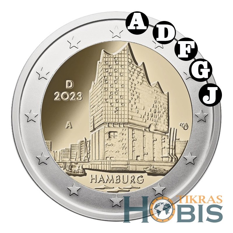 Germany 2 euros, 2023 Hamburg ADFGJ UC107