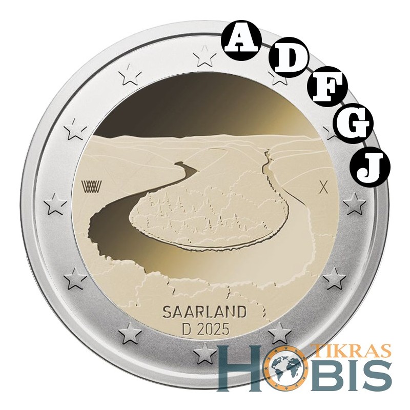 Germany 2 euros, 2025 Saarland, Saarschleife ADFGJ UC111