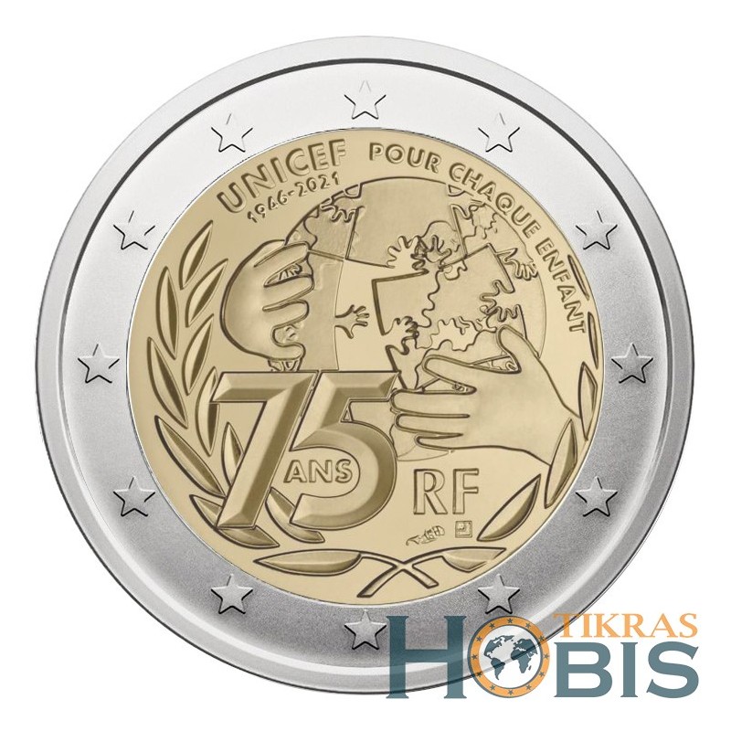 France 2 euro, 2021 75th Anniversary - UNICEF UC112