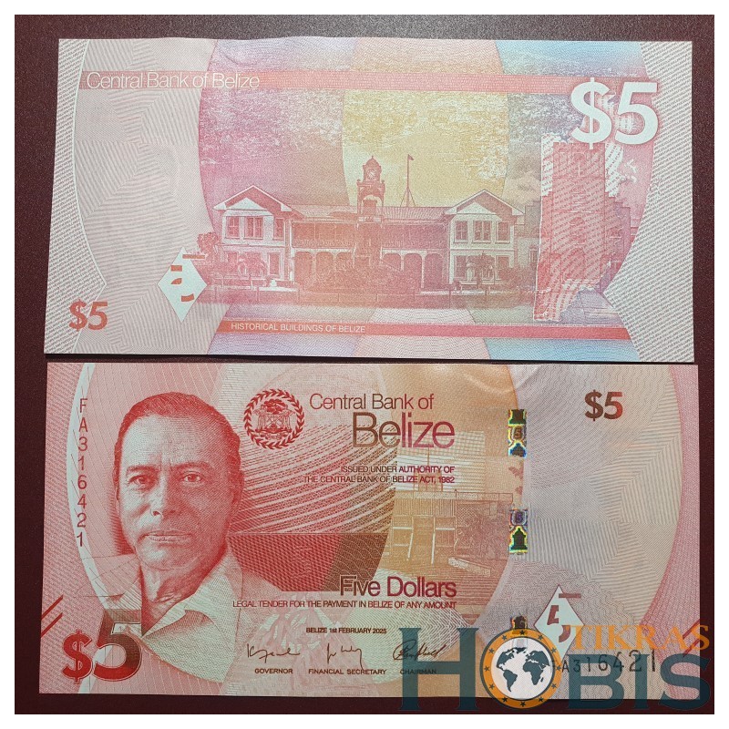 Beliz 5 Dollars, 2025 P-74a