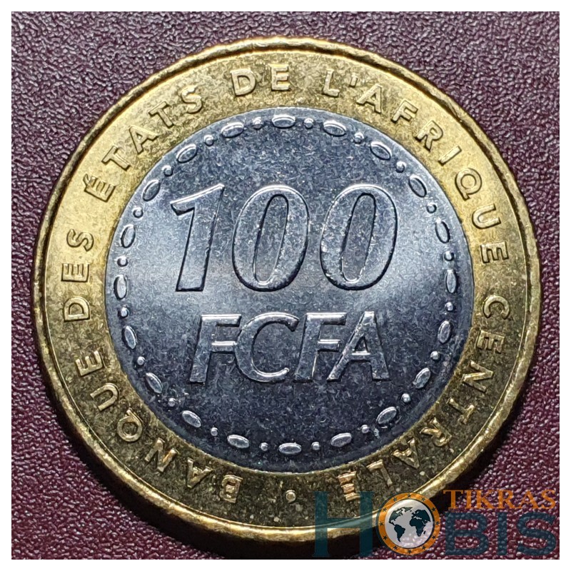 Centrinė Afrika (BEAC) 100 frankų, 2006-2020 KM15