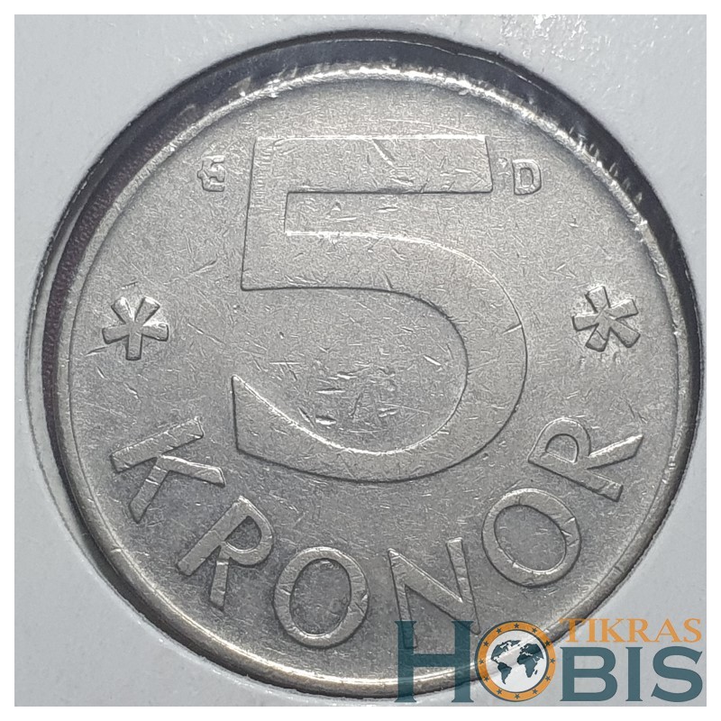 Švedija 5 kronos, 1991 KM853