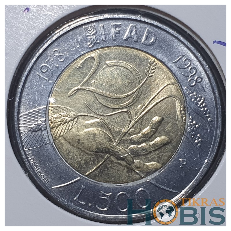 Italija 500 lirų, 1998 IFAD 20 metų sukaktis KM193