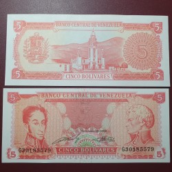 Venezuela 5 bolívars, 1989...