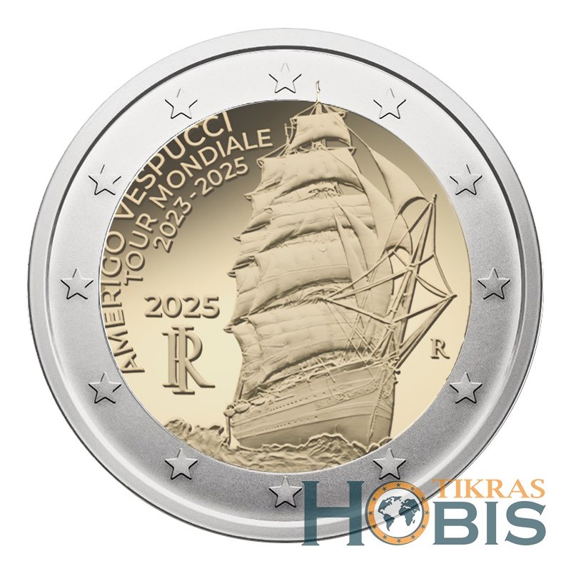 Italy 2 euro, 2025 Amerigo Vespucci World Tour UC115