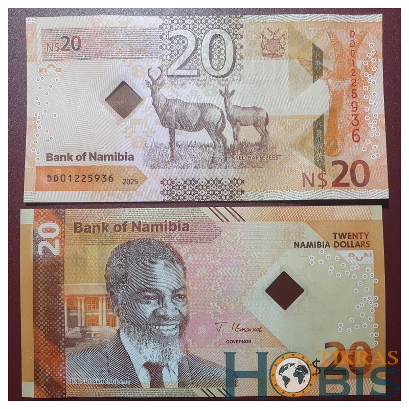Namibija 20 dolerių, 2025 P-21a