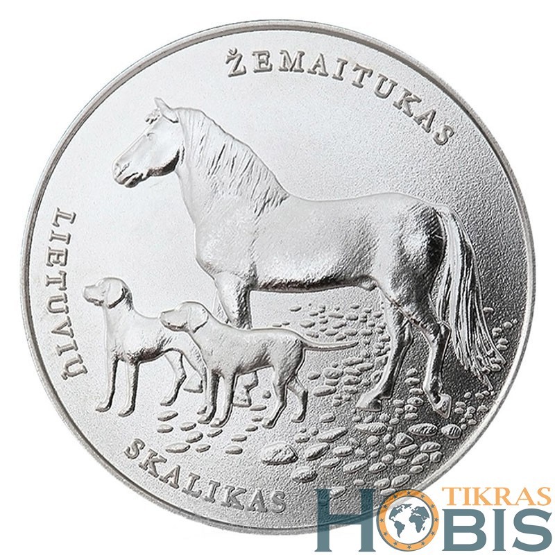Lithuania 1.50 euro, 2017 Hound and Samogitian Dog KM225