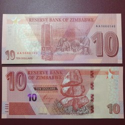 Zimbabwe 10 Dollars, 2020...