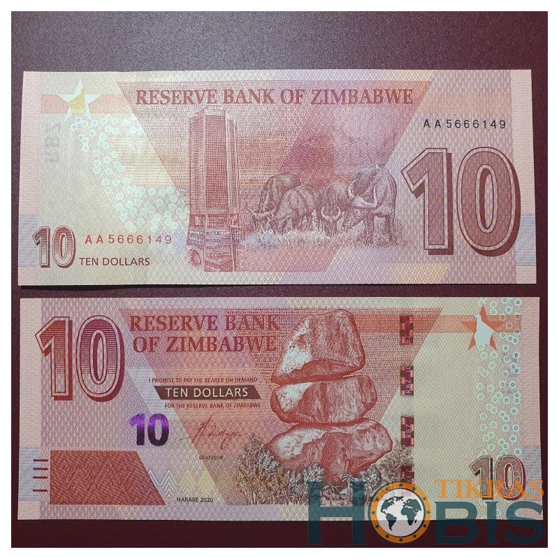 Zimbabvė 10 Dollars, 2020 P-103a