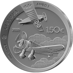 Lietuva 1,50 euro, 2025 ANBO lėktuvams - 100 m.