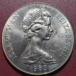 Isle of Man 1 crown, 1980 Javelin thrower KM66