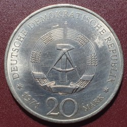Vokietija - VDR 20 markių, 1971 Ernsto Tėlmano 85 KM34