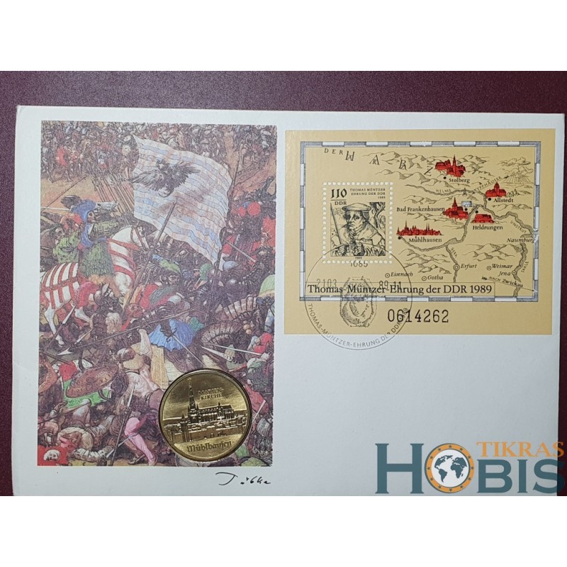 Vokietija - VDR 5 markės, 1989 Šv. Marijos bažnyčia KM130 voke