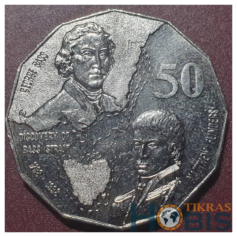 Australija 50 centų, 1998 Boso ir Flinderso kelionė KM364