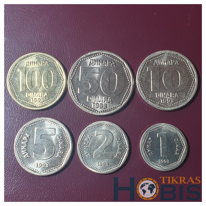 Jugoslavija 6 vnt., 1993 rinkinys