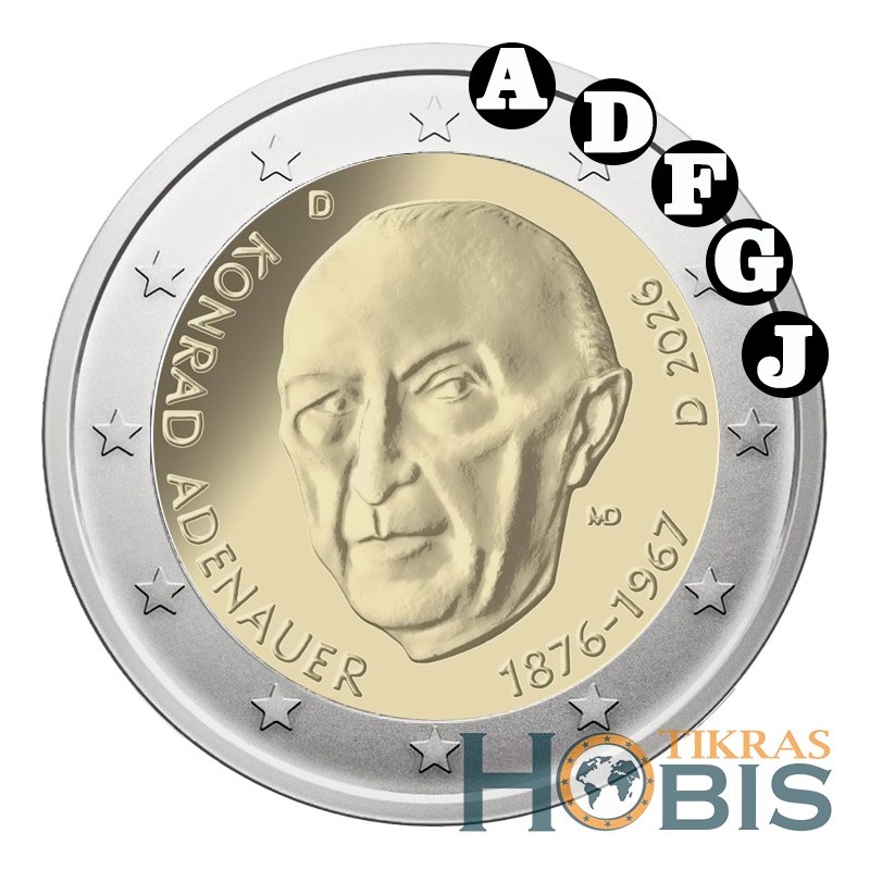 Germany 2 euros, 2026 Konrad Adenauer ADFGJ UC114