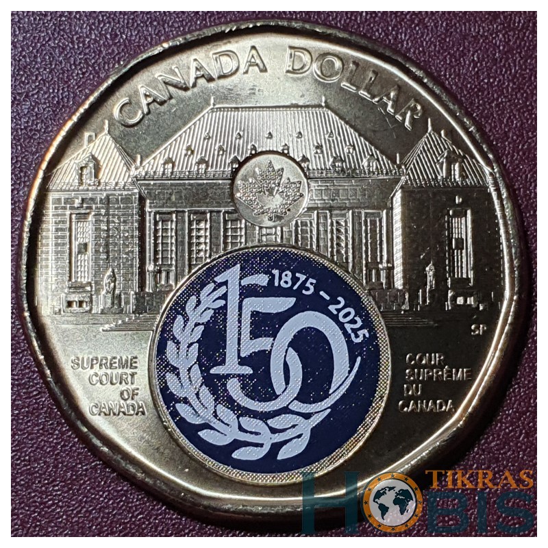 Canada 1 dollar, 2025 150th Supreme Court of Canada, Colored UC1862