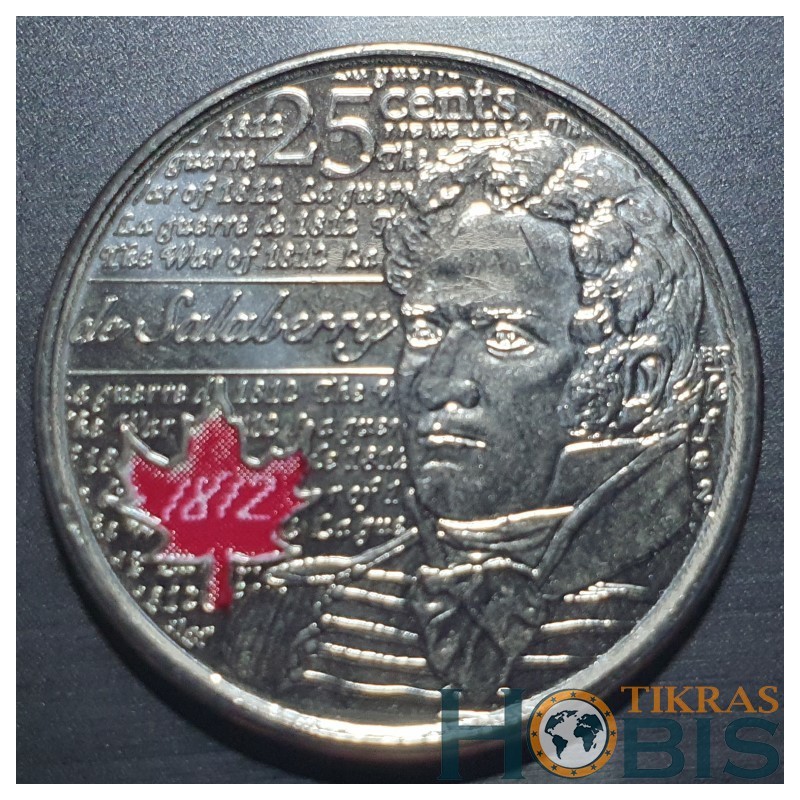 Canada 25 cents, 2013 Charles de Salaberry UC218