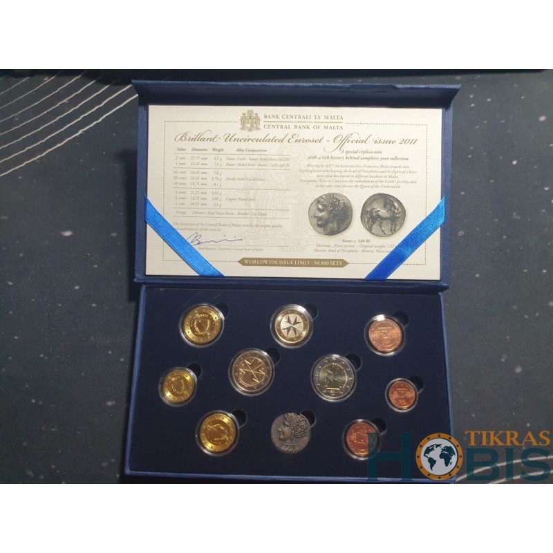 Malta 2011 BU Euro coin set with commemorative coin and medal