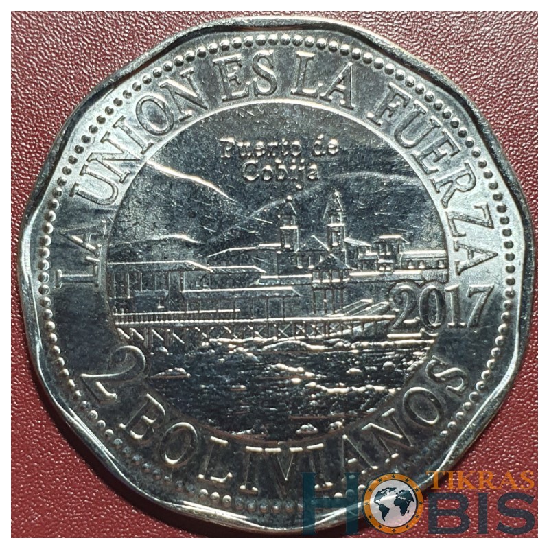 Bolivija 2 bolivianai, 2017 Kobichos uostas UC103