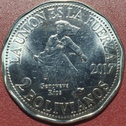 Bolivija 2 bolivianai, 2017...