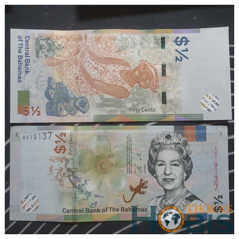 Bahamos 1/2 Dollar, 2019 P-76Аa