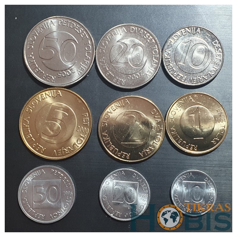 Sloveni 1992-2006 stotinov, 9 pcs. set