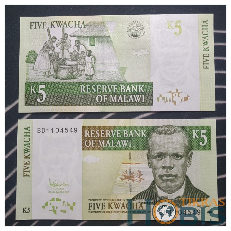 Malawi 5 kwachas, 2005 P-36c